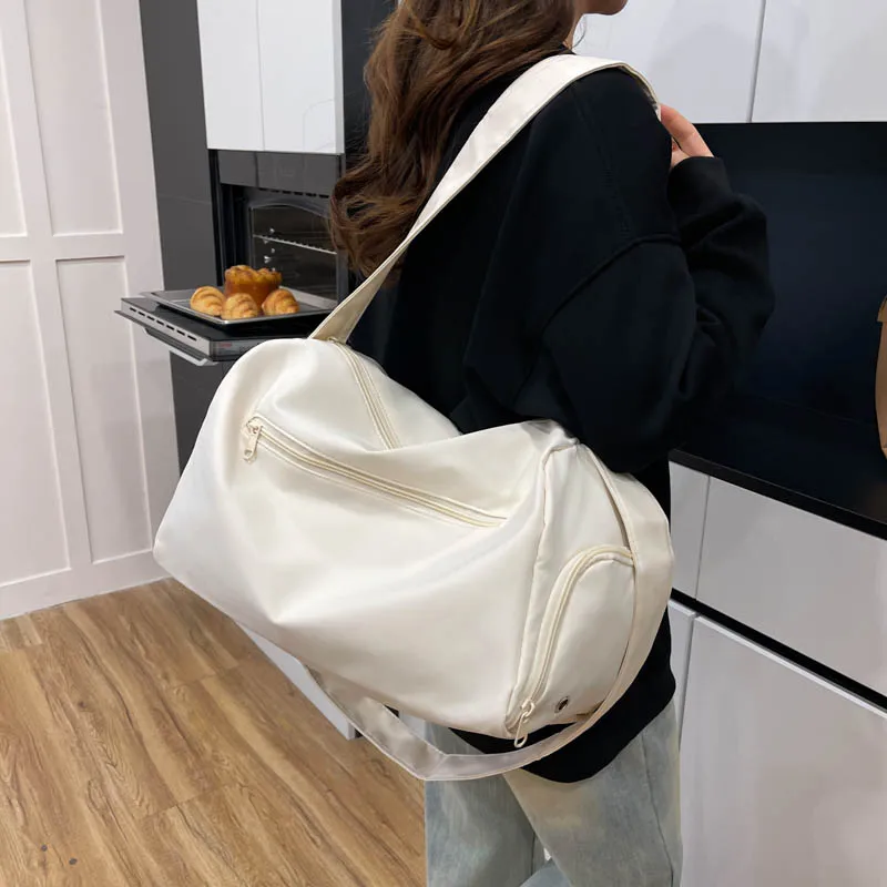 Oxford Solid Color Zipper Large Capacity Travel Tote Super Light Portable Fashion Travel Bags 2026 New Versatile Fashion Bags