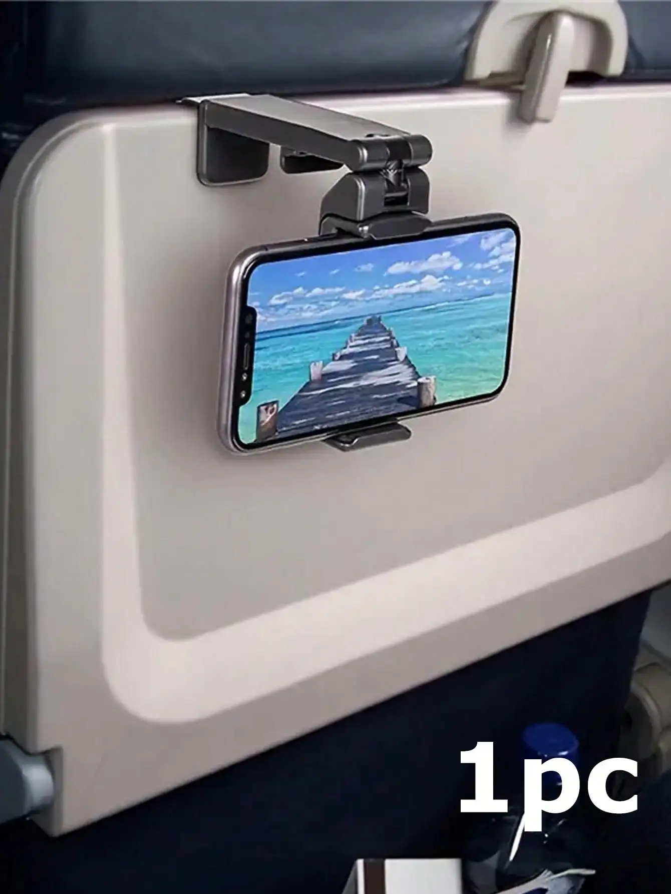 

1pc Airplane Phone Holder, Portable Travel Stand Desk Flight Foldable Adjustable Rotatable Selfie Holding Train Seat Stand