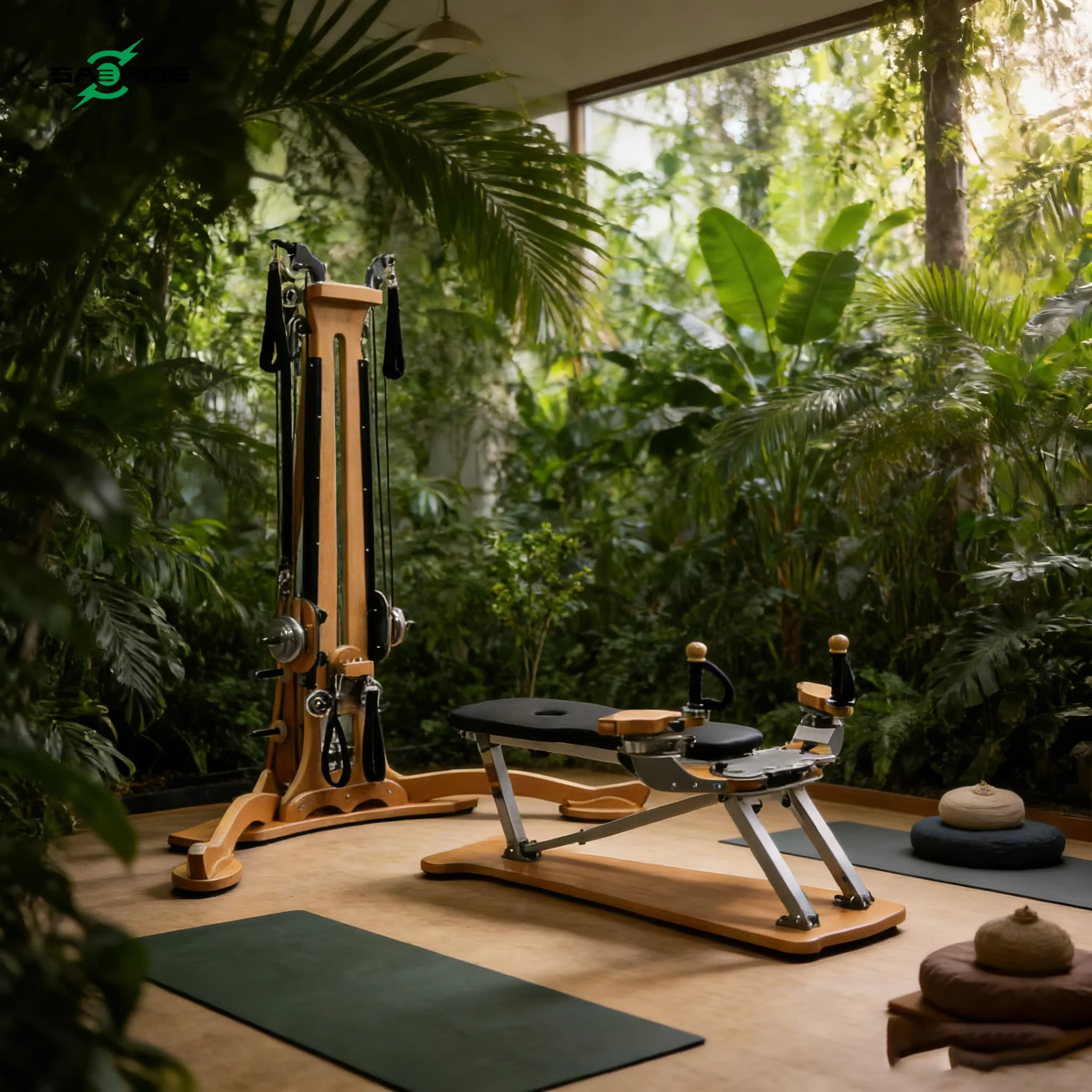 

Professional Maple Wood Pilates Reformer Tower Trainer, Full Body Exercise Machine For Studio And Physical Therapy Clinic