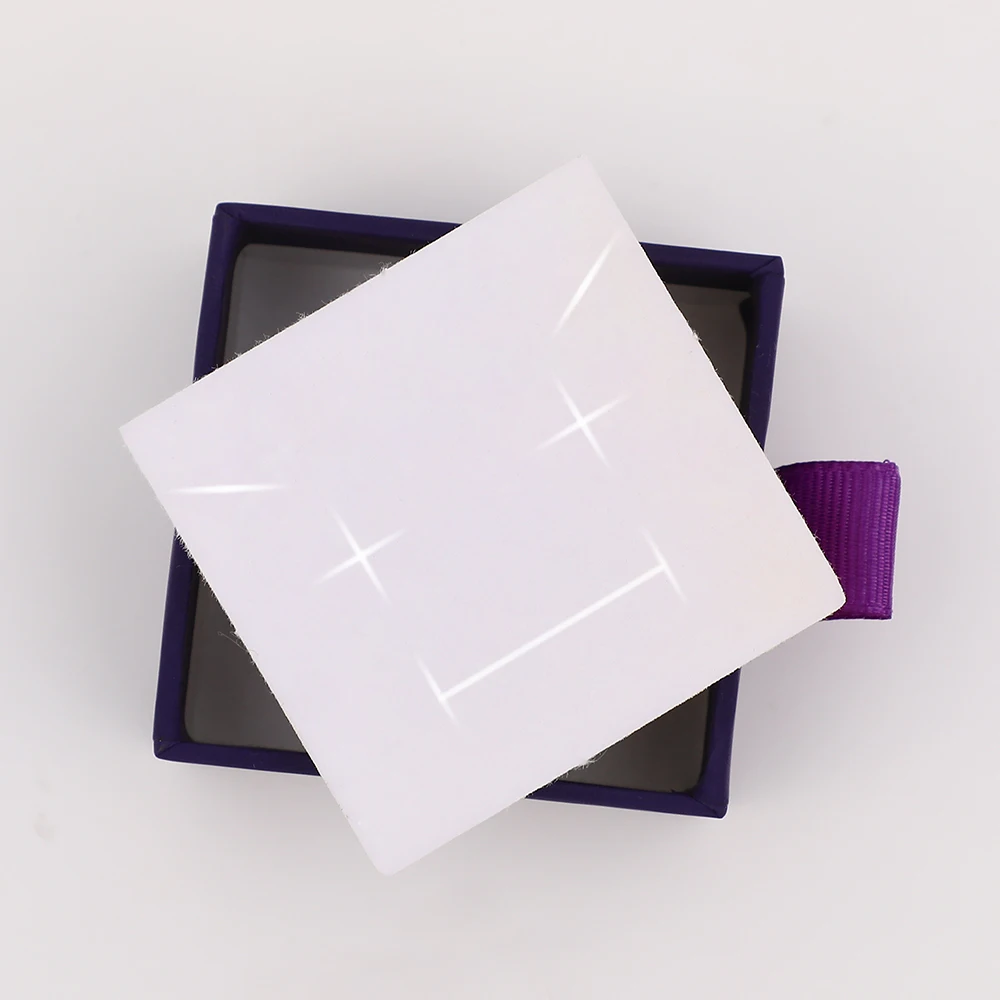 6x6x3.5cm Dark purple color Cardboard Jewelry Box High Quality Krafty Paper Handmade Package Drawer Boxes With Custom Logo