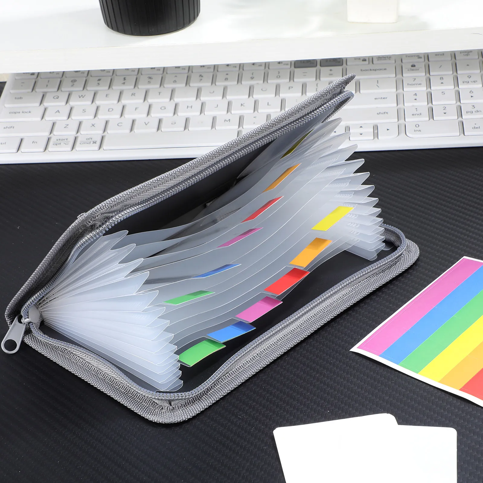 

2Pcs Multi-Layer Accordion File Folder Plastic Receipt Organizer Document Storage Portable Small Office File Holder Organizer