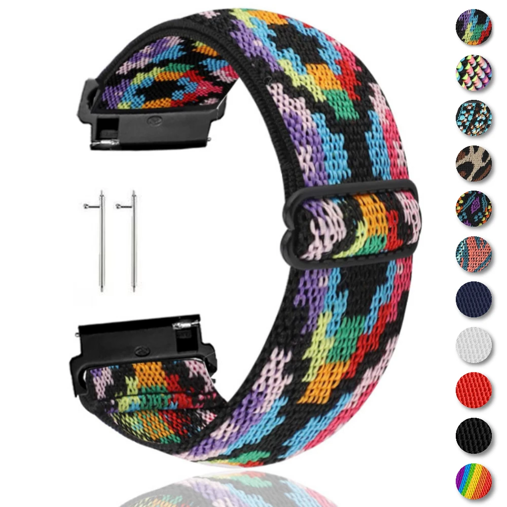 

20mm 22mm Nylon Strap For Samsung Watch 3/4/Classic/5/Gear S3/Active 2 Huawei 3/GT2 Pro Adjustable Bracelet for Amazfit GTR Band