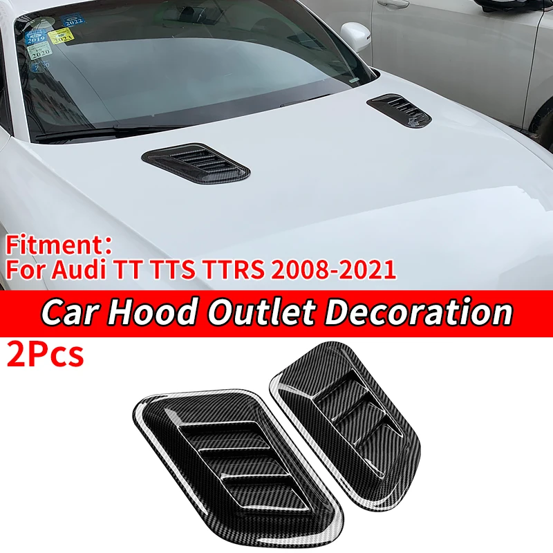 

Car Hood Stickers Exterior Hood Side Air Intake Flow Vent Cover Decorative Car Exterior Accessory For Audi TT TTS TTRS 2008-2021