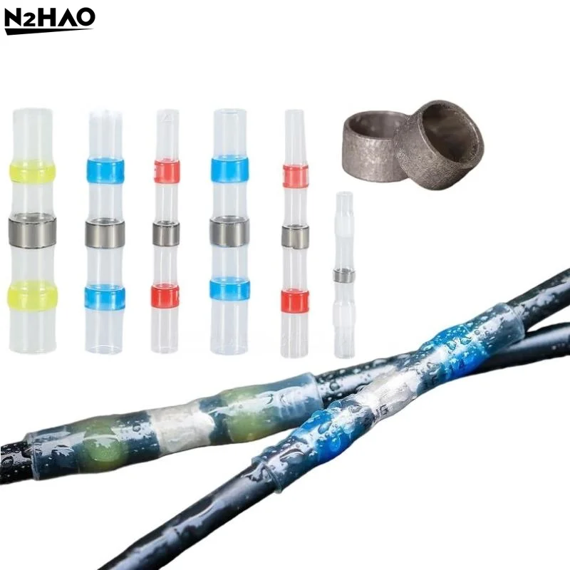 100Pcs Waterproof Heat Shrink Tube With Solder Insulation Wire Terminal Connector Heat Shrink Welding Ring Terminal