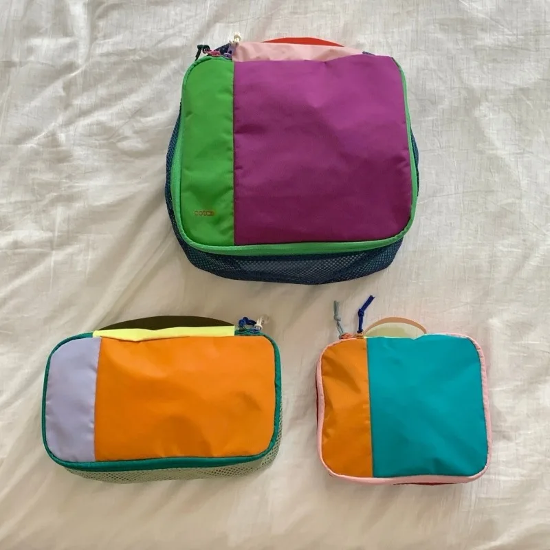 2026 New Dopamine Storage Bag Portable and Practical Travel Makeup Bag Multi functional Toilet Bag Square Bag Three piece Set
