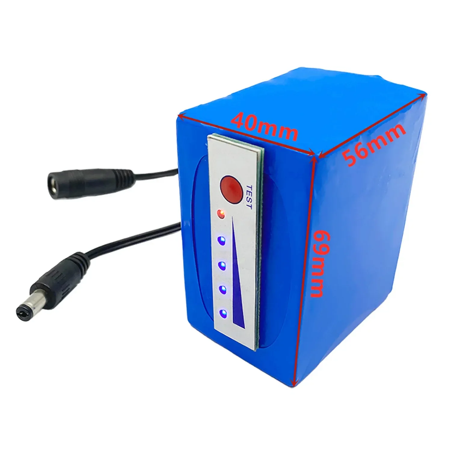 

11.1v/12.6v lithium battery 12v 18650 3s2p battery 16000mah display light for fish detector underwater fishing camera