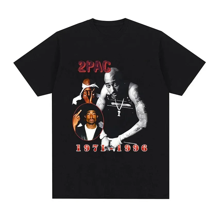 Male and female hip hop rapper Tupac t-shirt, 3D printing, personality, short sleeve tops, oversized, O Neck, unisex clothes, 2p