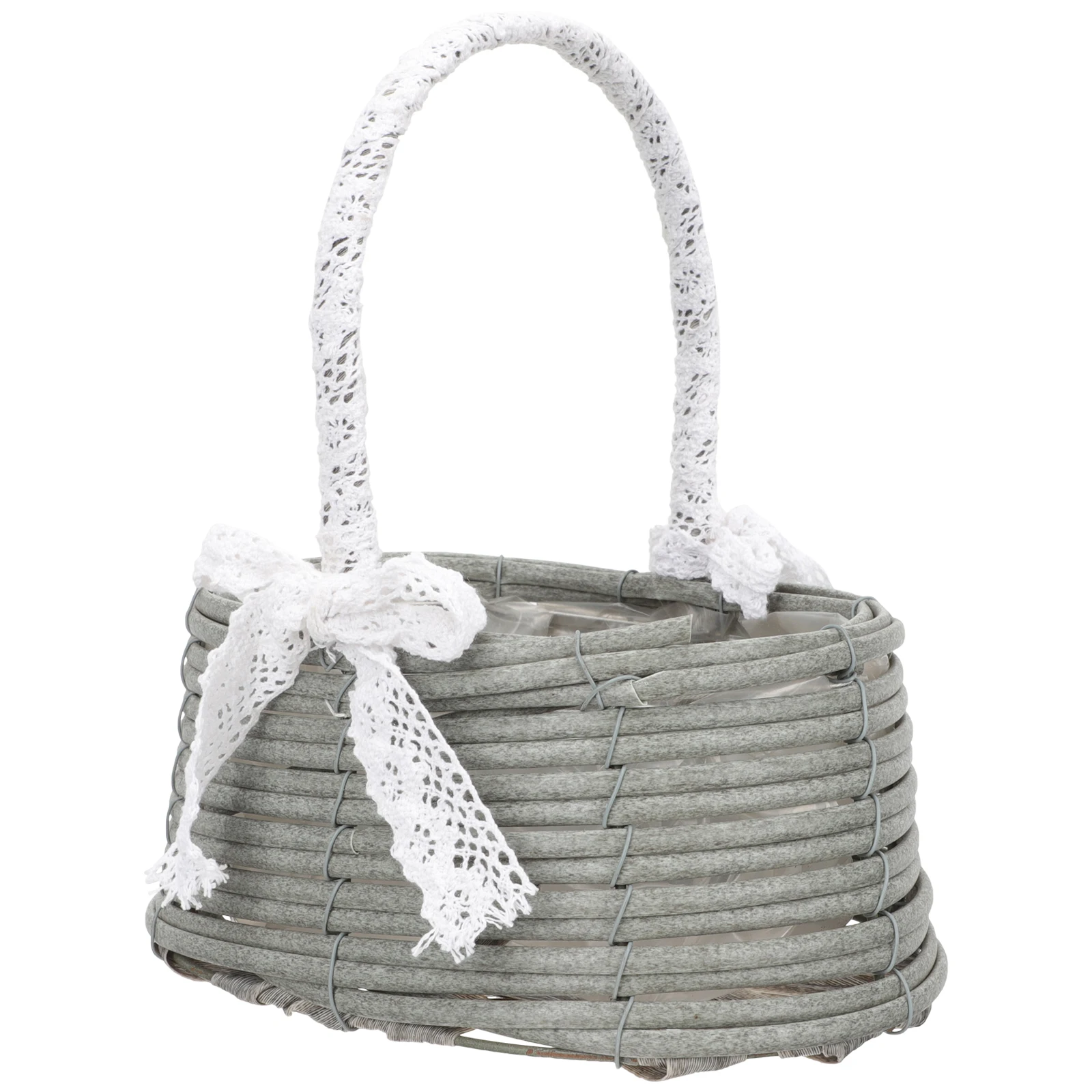 

Plastic Woven Flower Baskets H Basket Wedding Home Storage Picnic Simple Decorative Modern Farmhouse Rural Minimalist
