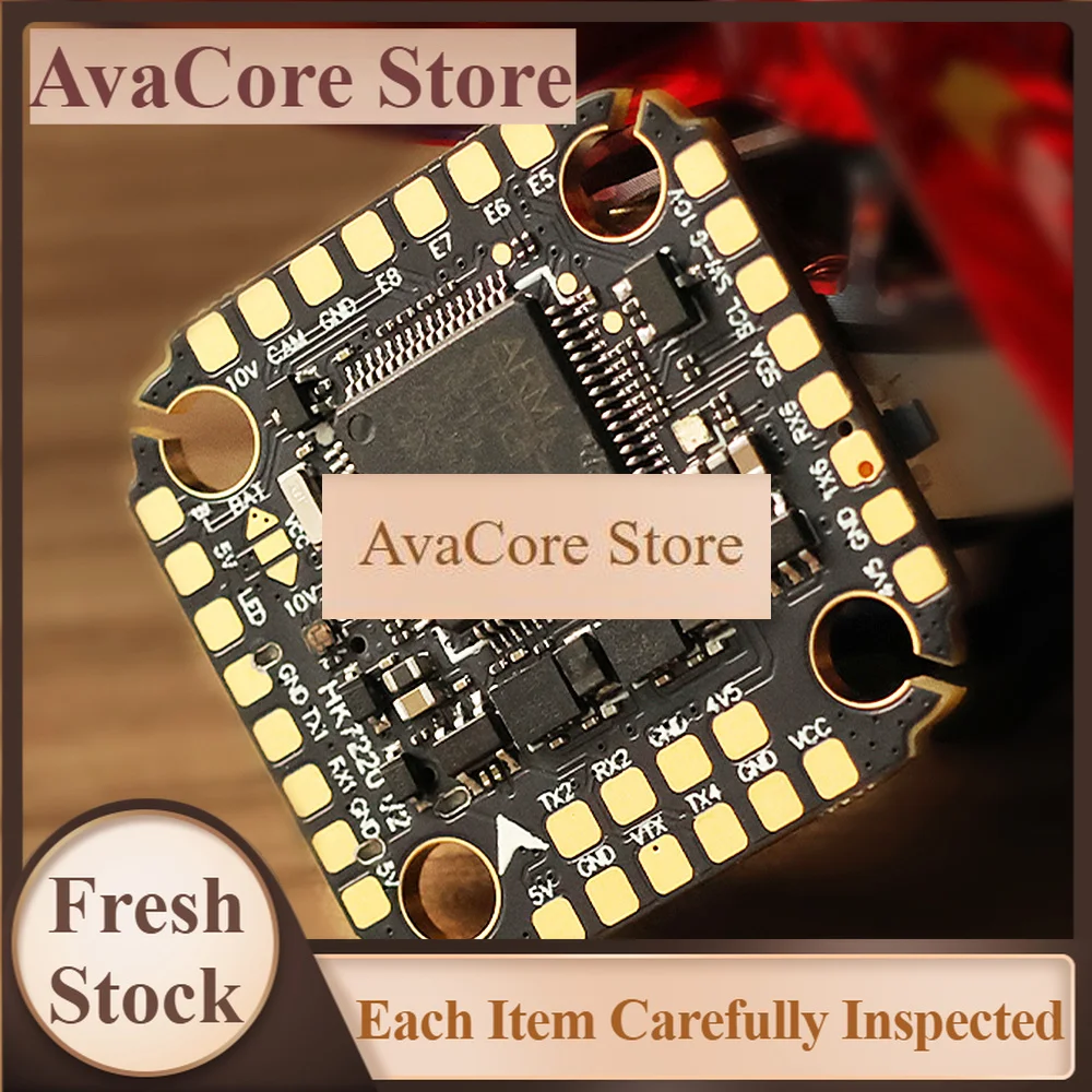 AvaCoreHAKRC F722 V2 Mini Flight Controller ICM42688 Dual Gyro OSD Barometer Black Box 16M Dual BEC 5V/2.5A, 10V/2A for RC FPV D