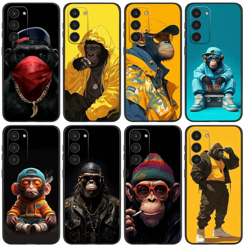 Orangutan Outfit Phone Case For Samsung Galaxy A20,A21s,A22,A31,A32,A52,A53,A72,73,A80,A91 Soft Liquid Silicone Black Cover