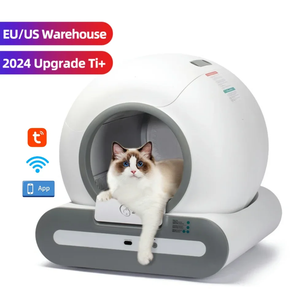 EU Warehouse 2024 New Ti+ Intelligent Automatic Smart Cat Litter Box areneros para gatos Self Cleaning Litter Box for Cats