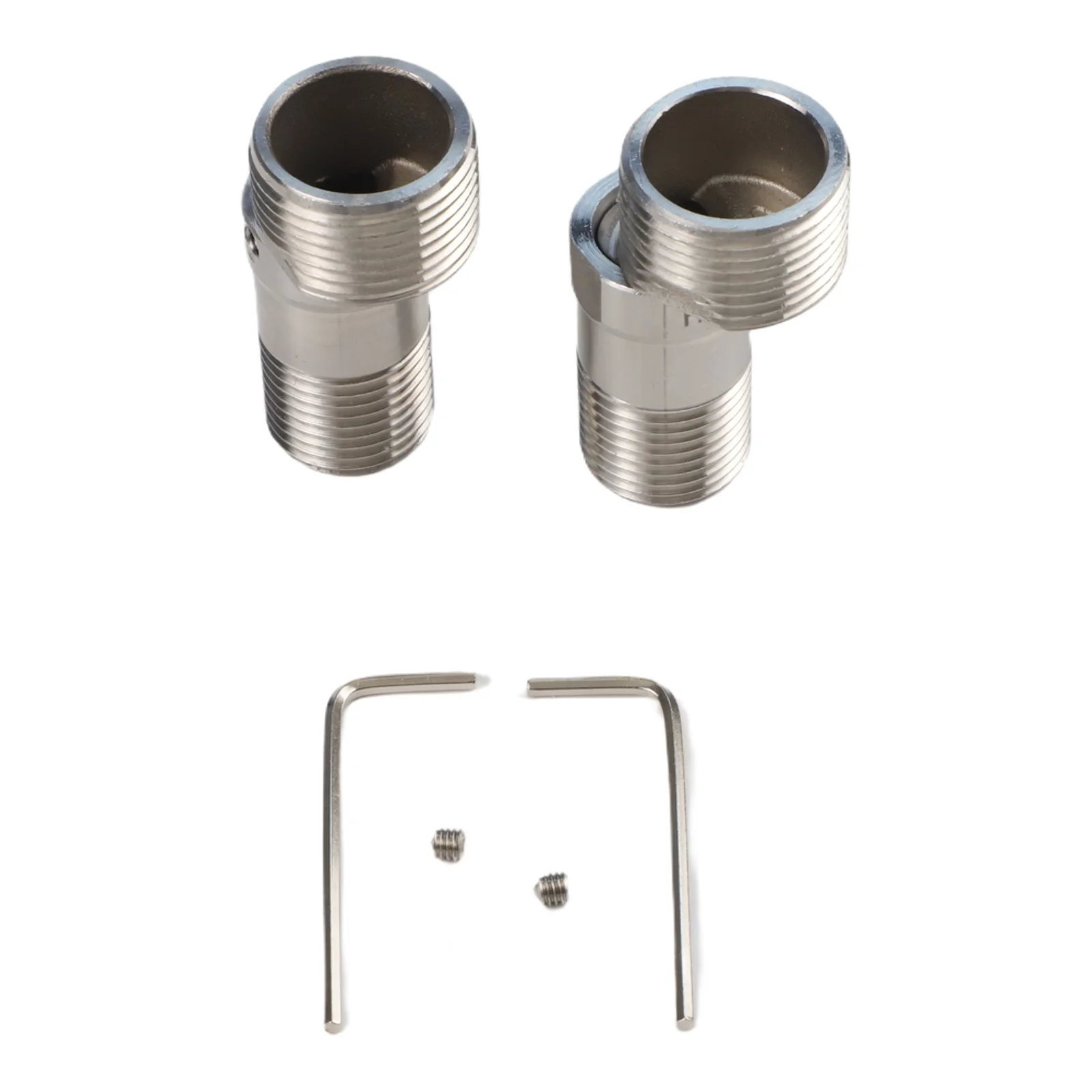 2PCS Shower Faucet Telescopic Angle Extender with 360 Degree Rotation and Eccentric Screw for Adjustable Bathroom Fixtures