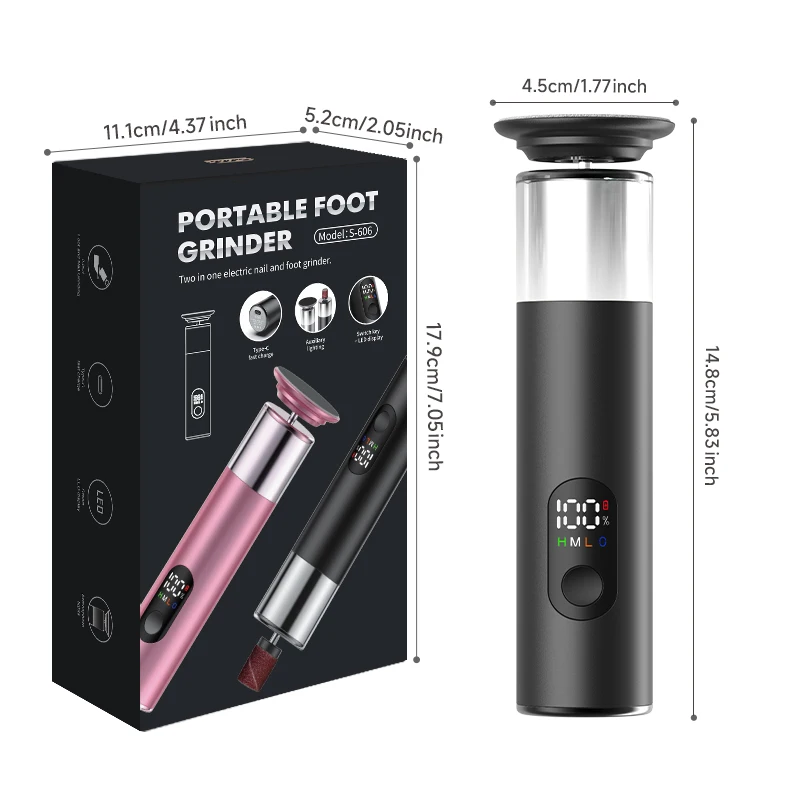 Electric Foot Grinder For Feet, 2-In-1 Foot File & Nail Polisher, Electric Callus Remover Pedicure File Unisex With Gift Box image 6