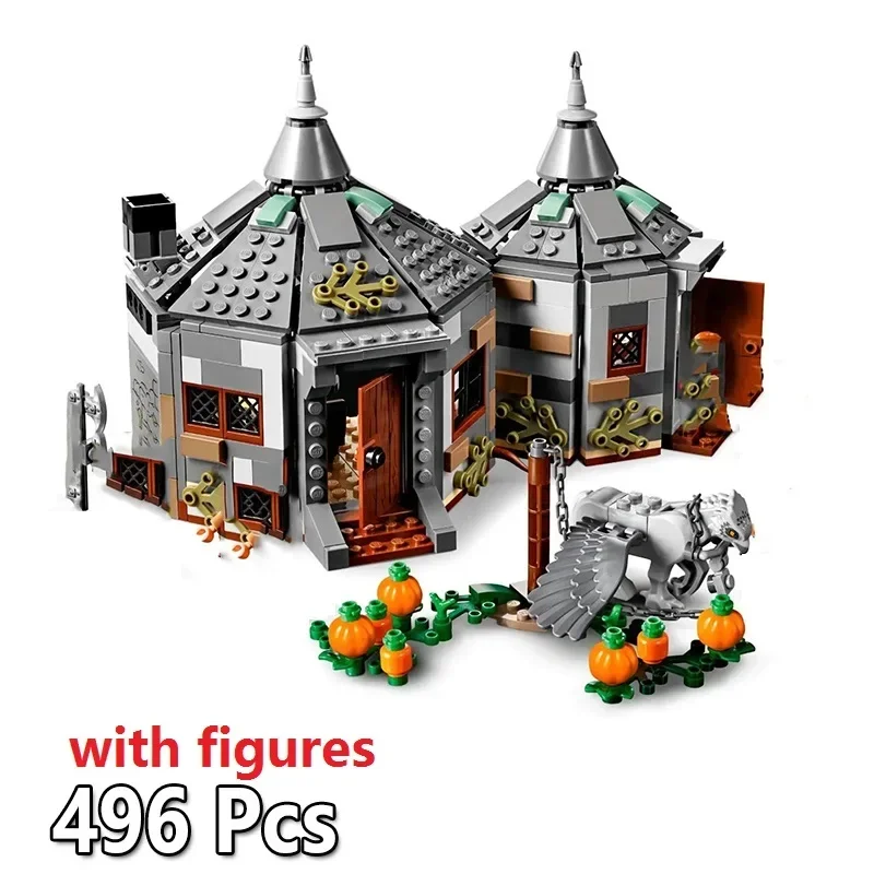 496pcs Magical World of Wizards Hagrid Hut Buckbeak Rescue Harris House 80024 Building Blocks Toys Compatible With Model 75947