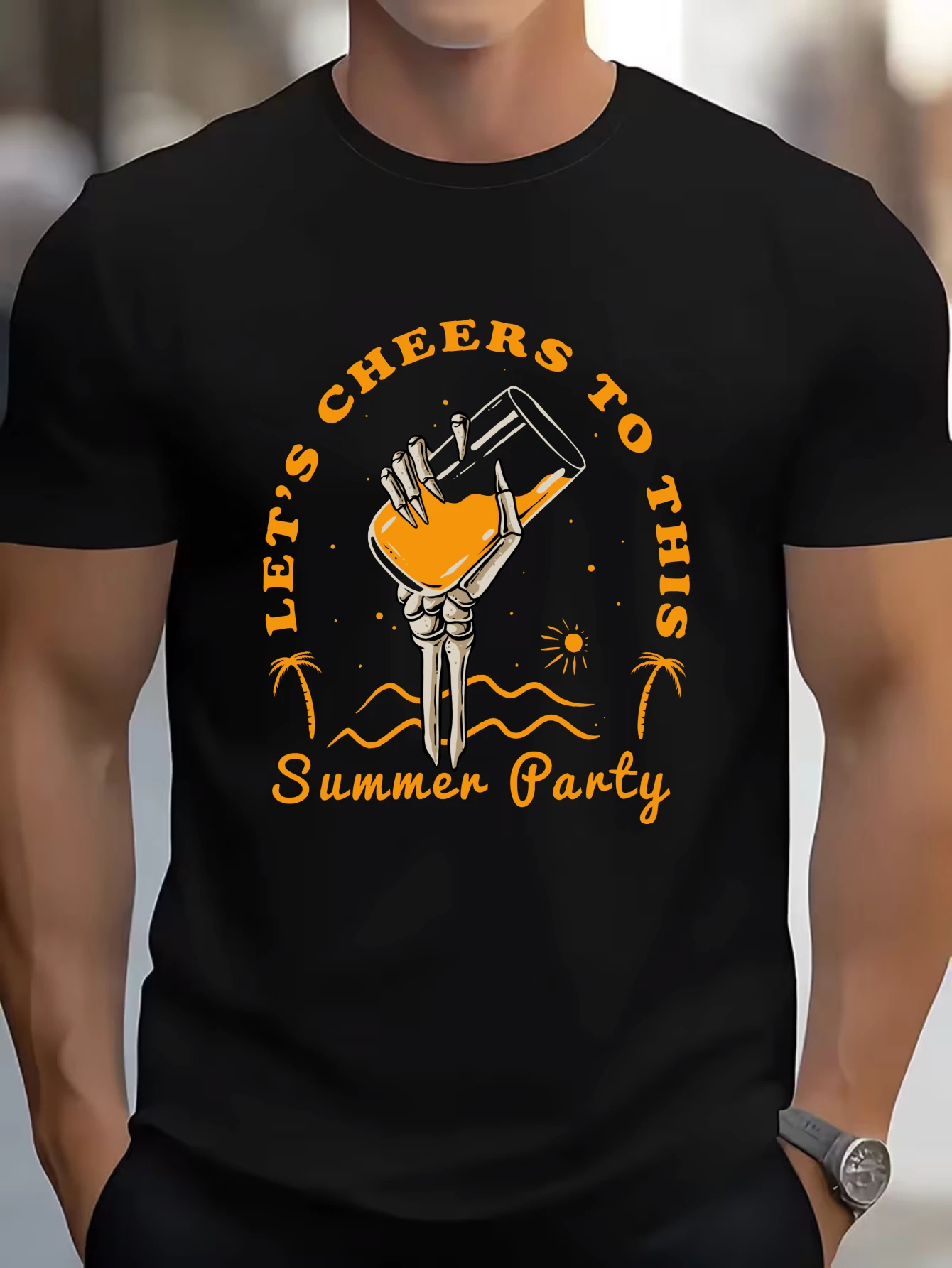 

Men's Vintage Cocktail T-Shirt Bar Retro Casual Streetwear Cotton Tops