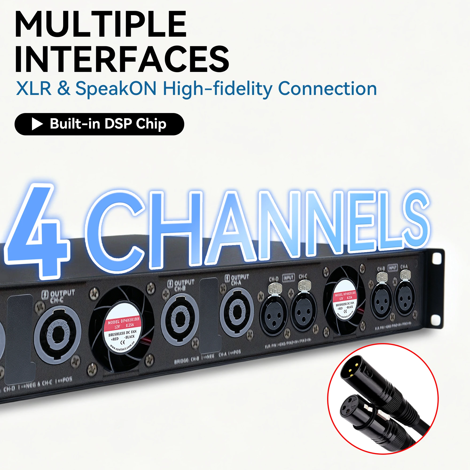 Hot Sale Paulkitson PD4 Series DSP Digital Power Amplifier PC Remote Tuning Clear Sound Low Distortion Professional Bar Home