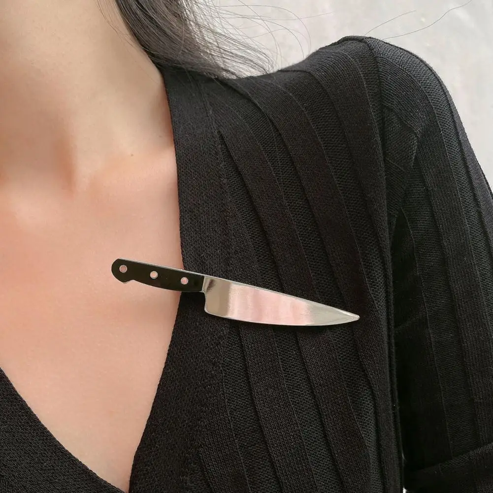 Funny Emulation Knife Hair Clips Cutter Shape Hairpin Mirror-like Cutter Edge Knif Hairpin Cutter Hair Clip Girls Bang Hairpin