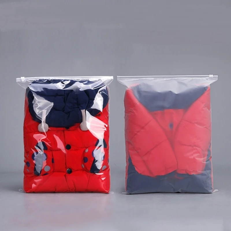 Customized Printed Semi Transparent Zipper Bag, Suitable for Storing Clothes Socks Shoes and Outdoor Packaging Pouch