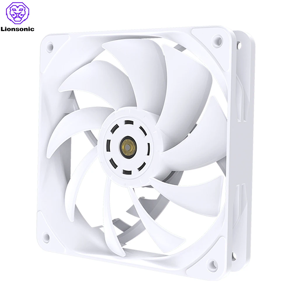 Imagem -03 - Caixa Branca do Computador Cooling System Fan Kit Alto Desempenho pc Gamer Cpu Cooler Fãs 120 mm 4pin Pwm Branco 12cm Fdb 4001800rpm