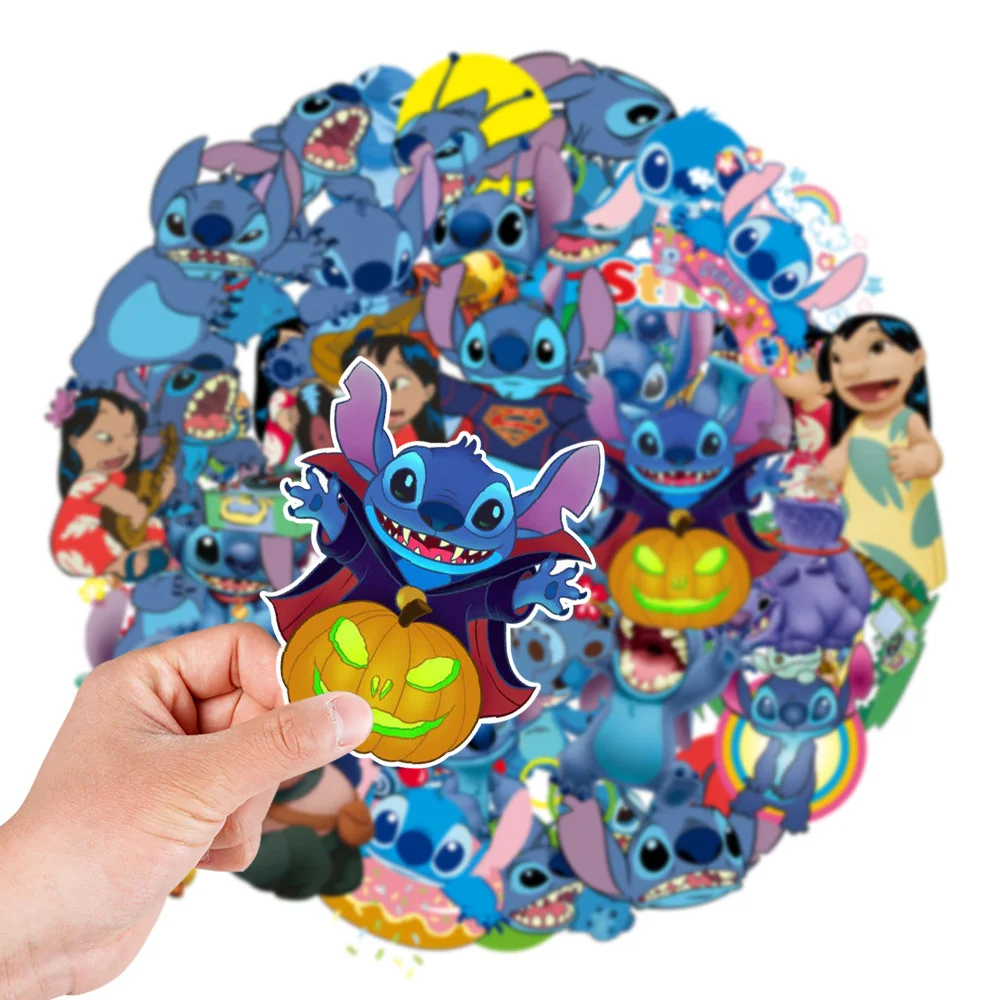 Pegatinas de Lilo & Stitch de dibujos animados para niños, calcomanías de álbum de recortes de Disney para Lilo & Stitch, teléfono, portátil, equipaje, grafiti, juguete para niños, 10/30/50 piezas