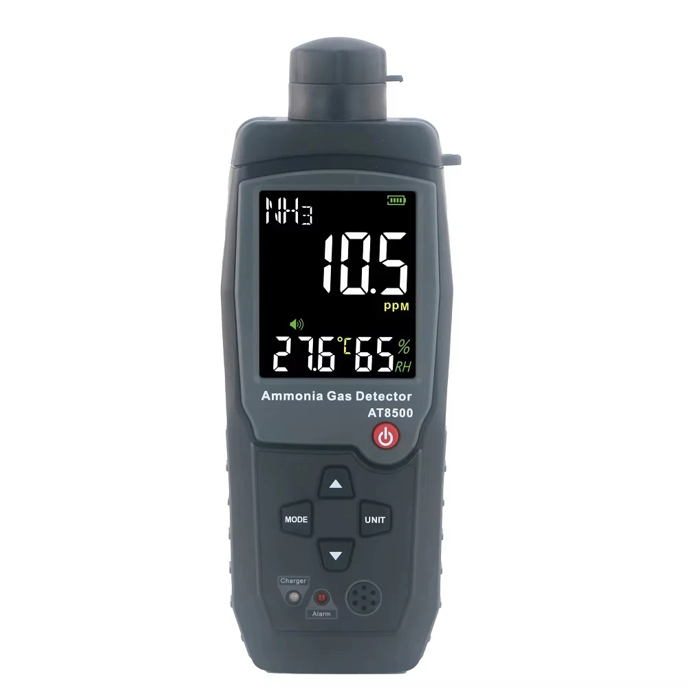 Portable Ammonia Gas Detector,0-100 PPM Rechargeable Ammonia Gas Monitor,Digital Air Quality NH3 Gas Meter with Temperature