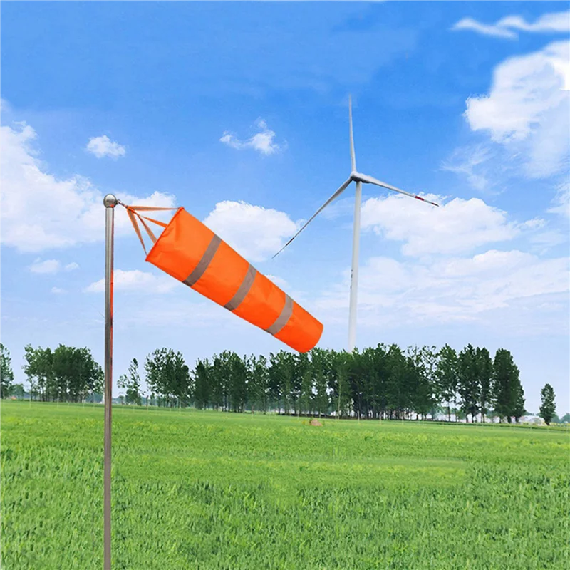 Airport Windsocks Orange Waterproof Windsock Reflective Wind Bag 60Cm Easy To Use