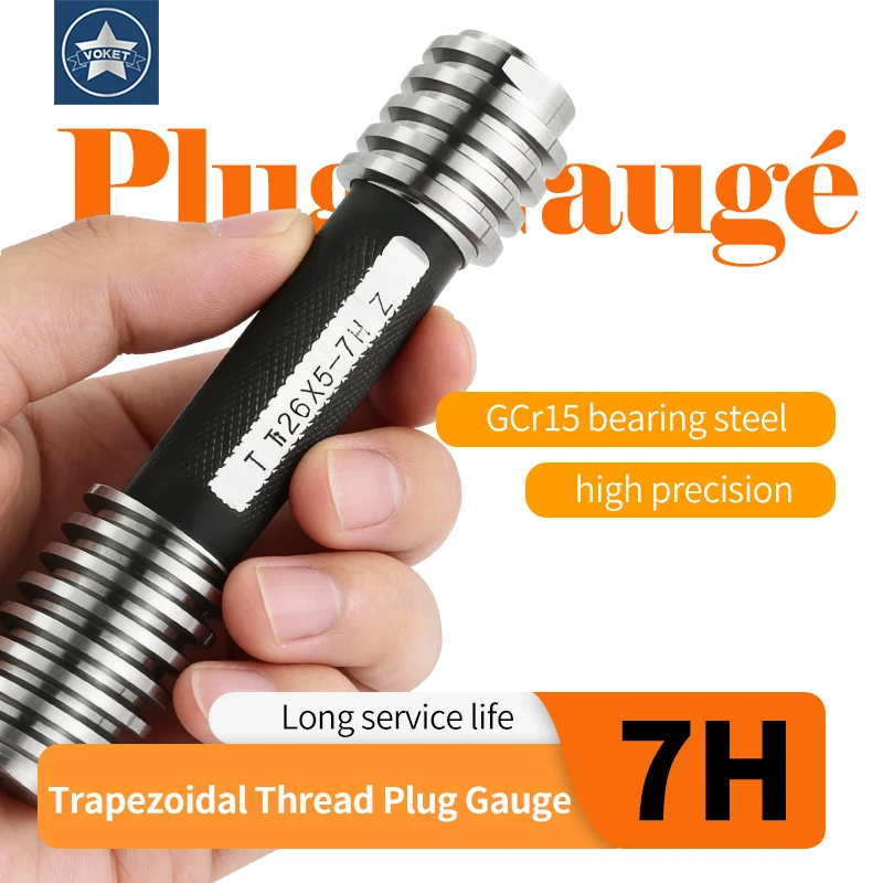 1PCS 7H Tr Type Trapezoidal Thread Plug Gauge MeasureTool Tr8-Tr30 High Quality GO And NOGO Tr8 10 12 14 16 18 20 22 24 26 28 30