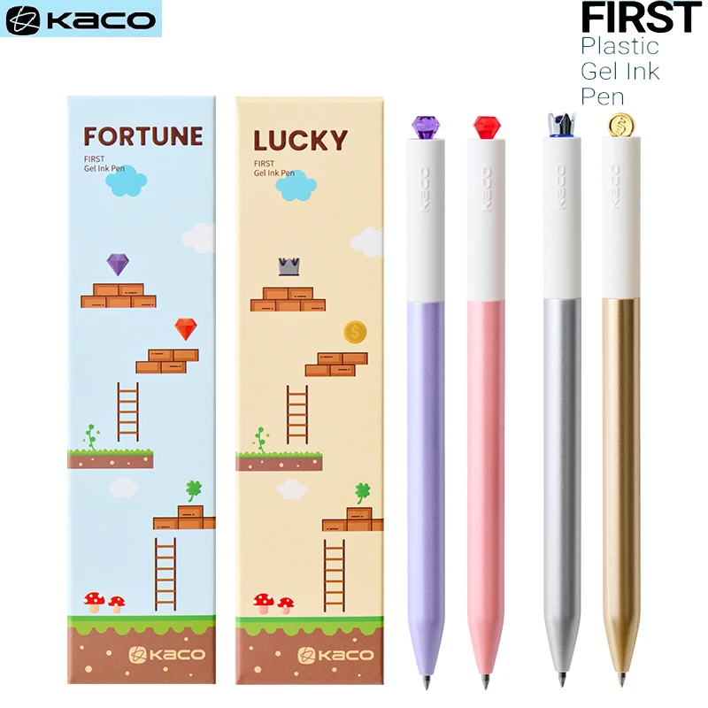 

Набор гелевых ручек KACO First Lucky Series, высококачественная вращающаяся ручка для подписи 0,5, черные чернила, гладкое письмо, низкий центр тяжести, идея подарка