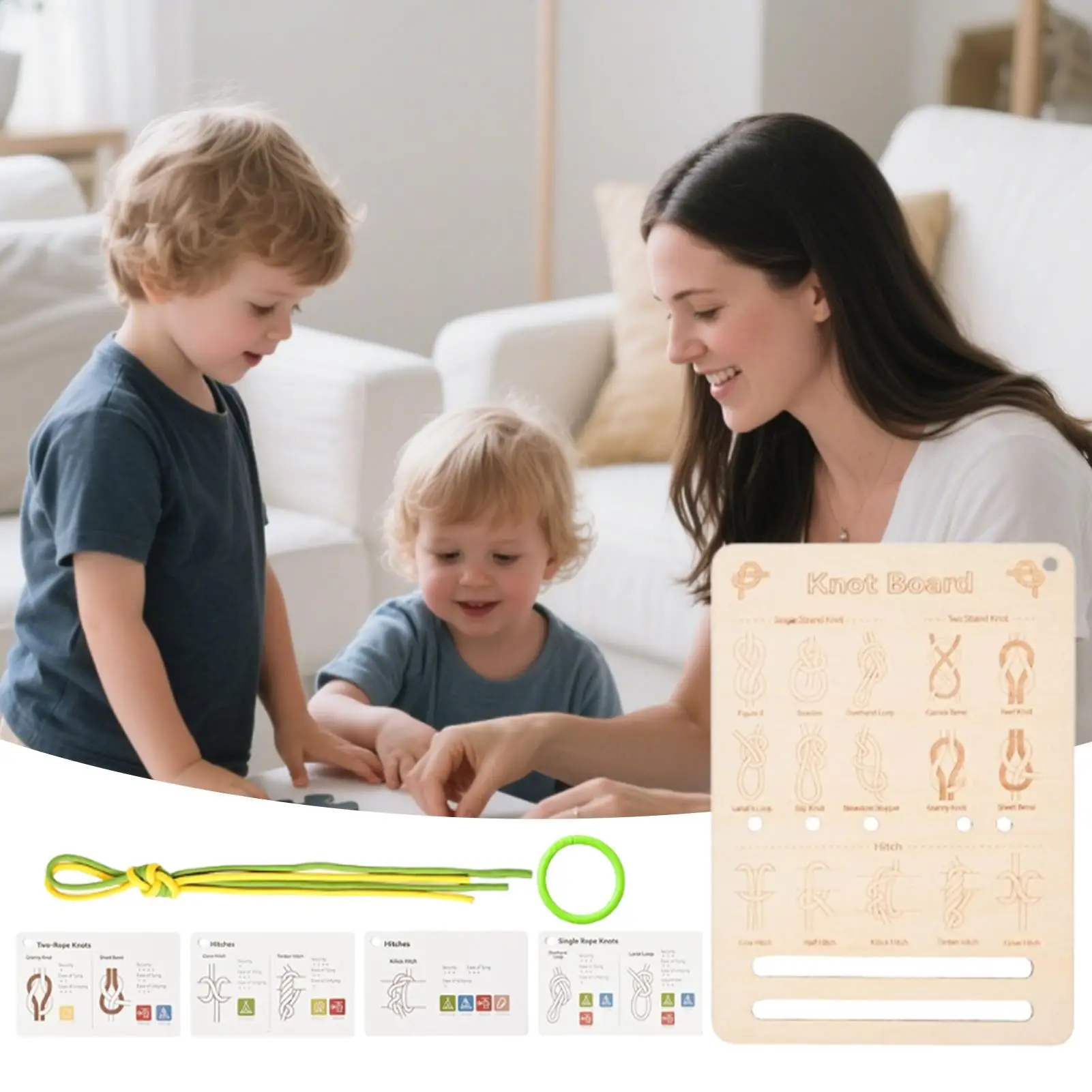 

Knot Tying Board Wooden Educational Toy Knot Training Board For Children Boys Girls Home Birthday Party Nursery Preschool