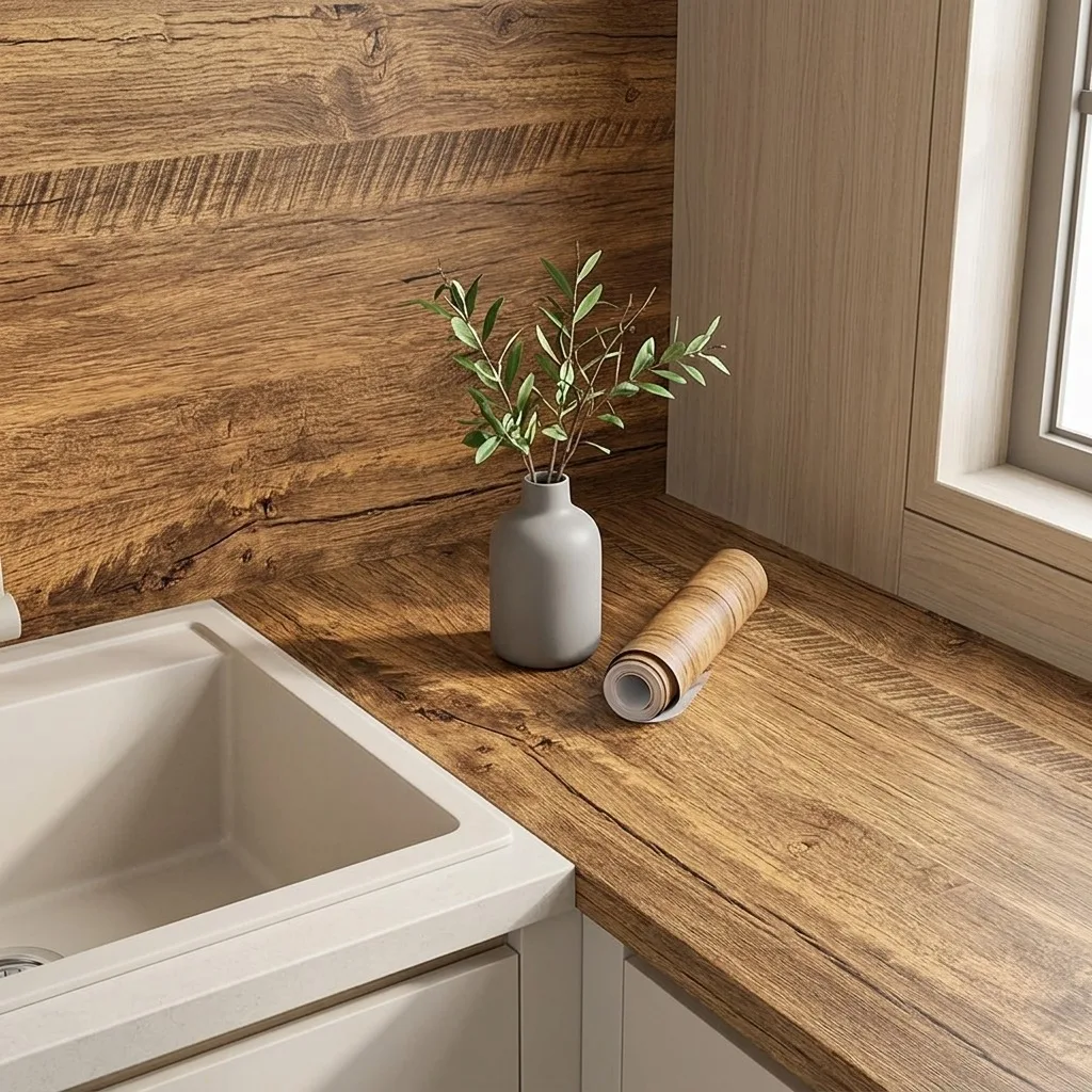 Wood Grain Peel and Stick Contact Paper Waterproof Self Adhesive PVC Wallpaper for Kitchen Cabinet Door Furniture Wall Decor