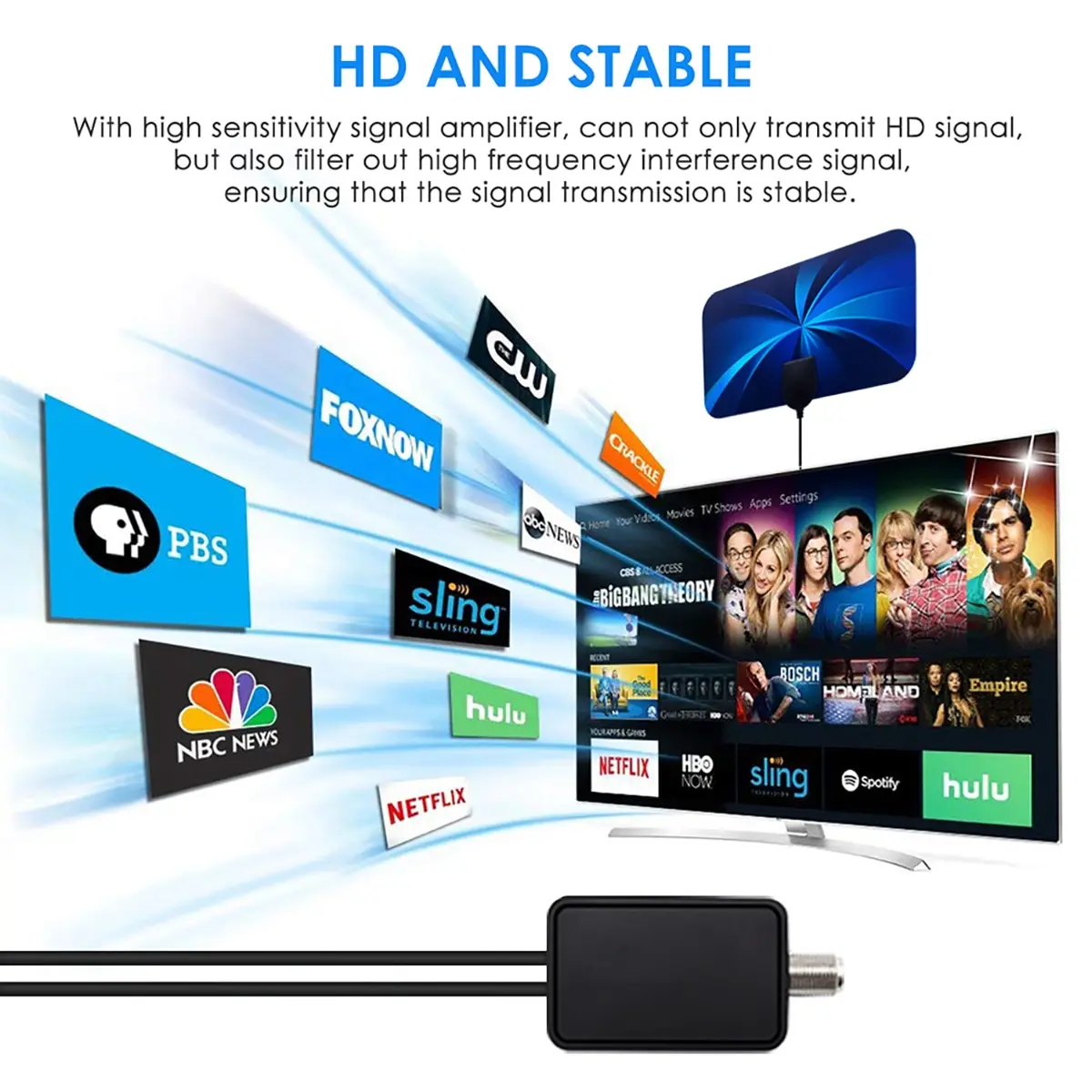 Telewizja cyfrowa antena wewnętrzna Mini antena Hdtv fali naziemnej Hdtvt2 antena do antena samochodowa RV Travel Smart TV