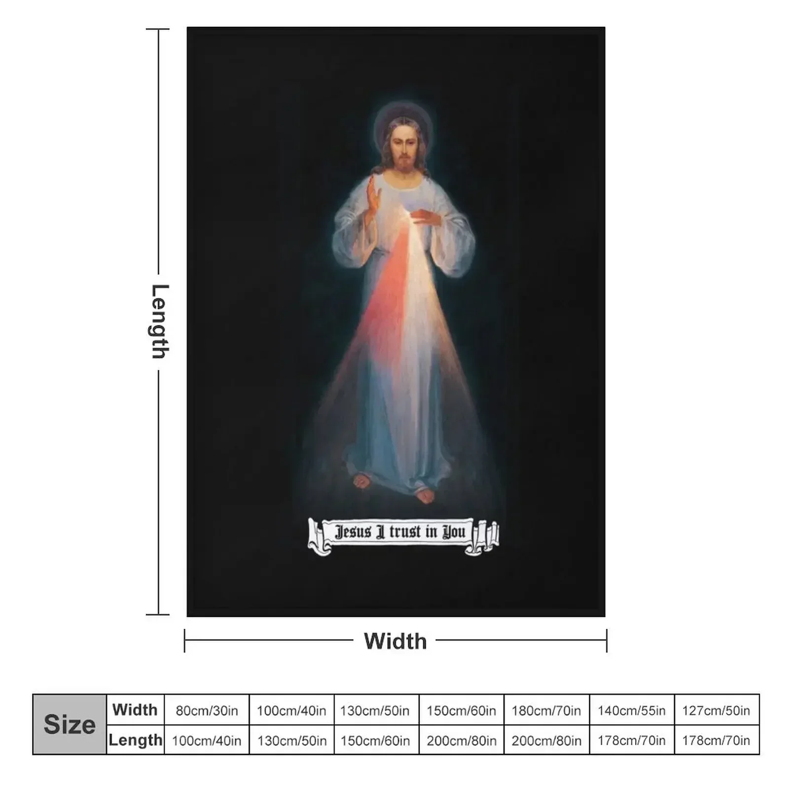 The Divine mercy image, catholic and Christian gifts, Jesus I trust in you Throw Blanket cosplay anime Winter beds Blankets