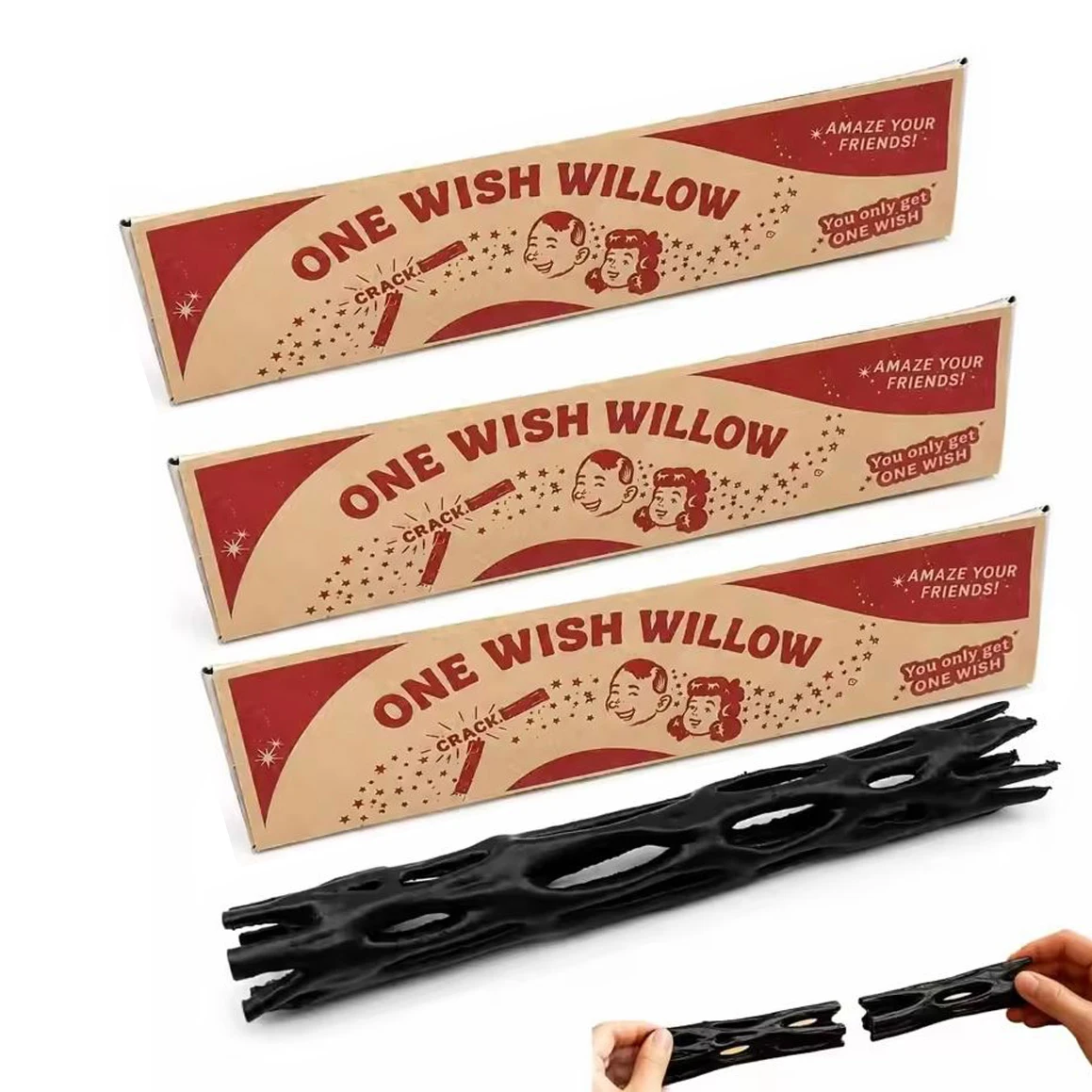 4 Stück One Wish Willow Wish - 3D-gedruckter Wunsch, lustiges Party-Geschenk, Replik einer antiken Legende für alle Altersgruppen