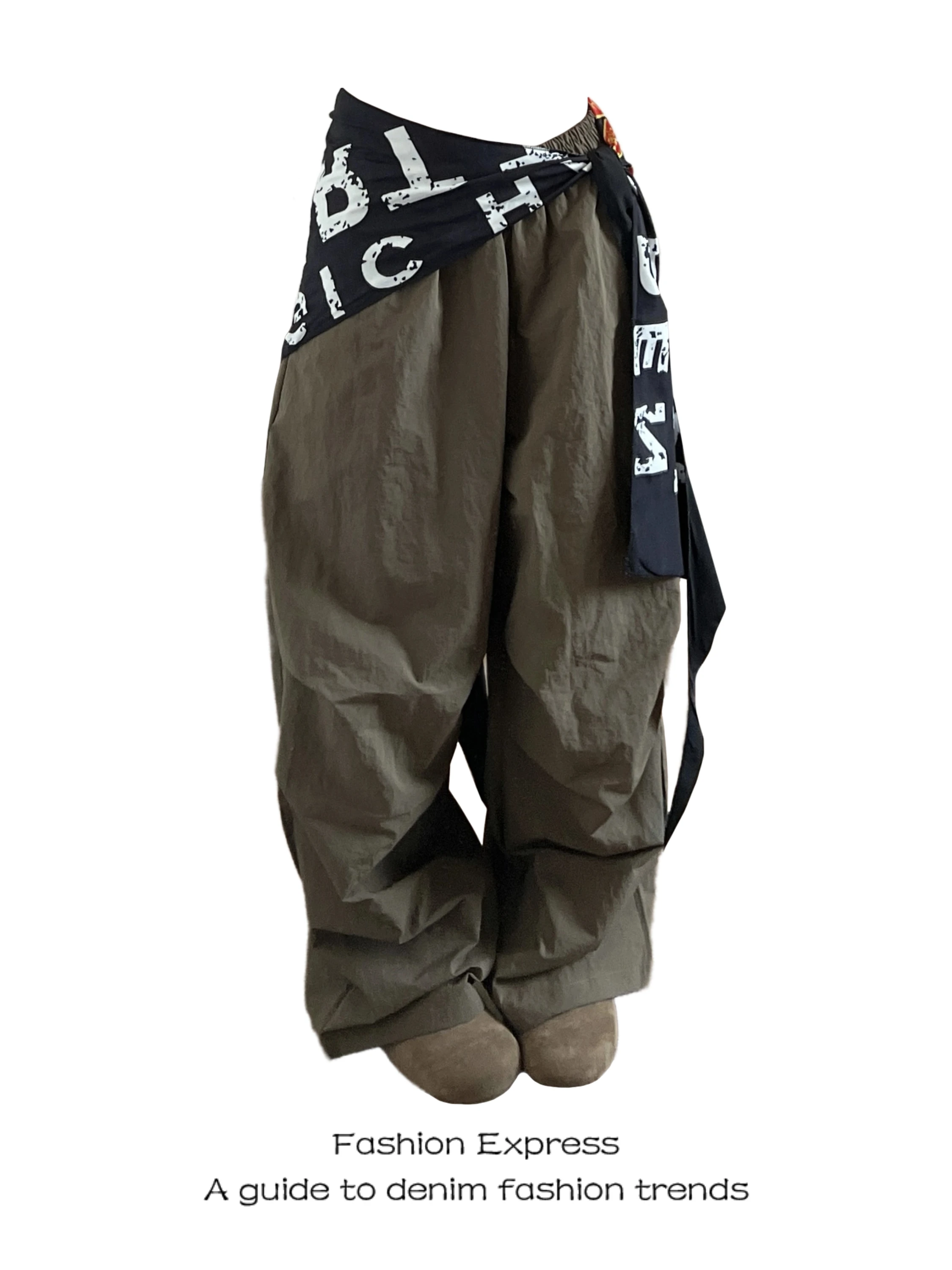 

Retro American Paratrooper Pants Women's Spring Autumn Sle Loose Drapey Pleated Street Dance Workwear High Waist Wide Leg