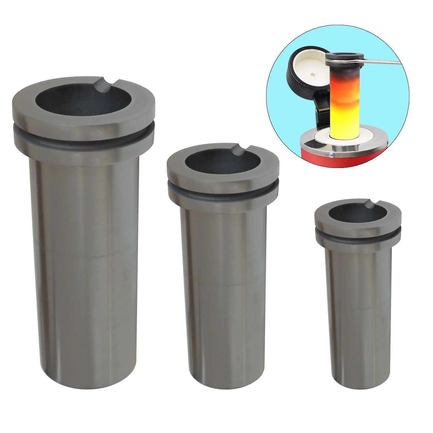 Graphite Crucible Melting Furnace Accessories for Gold & Silver - Jewelry Casting Tools with 1KG/2KG/3KG Capacity