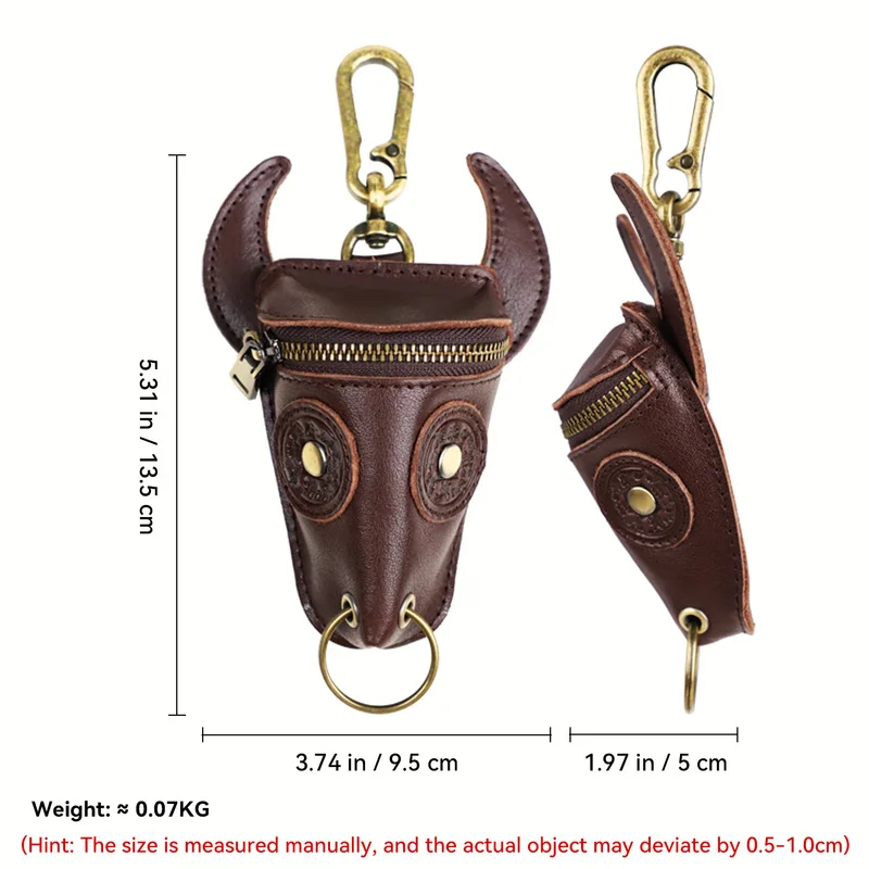 Retro Genuine Leather Key Wallet Men Key Holder Zipper Keys Case Male Man Housekeeper Keys Organizer