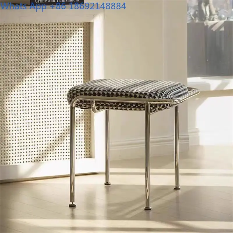 Style Metal Upholstered Bench for Entryway Dining Room Bedroom and Dressing Area Minimalist Design