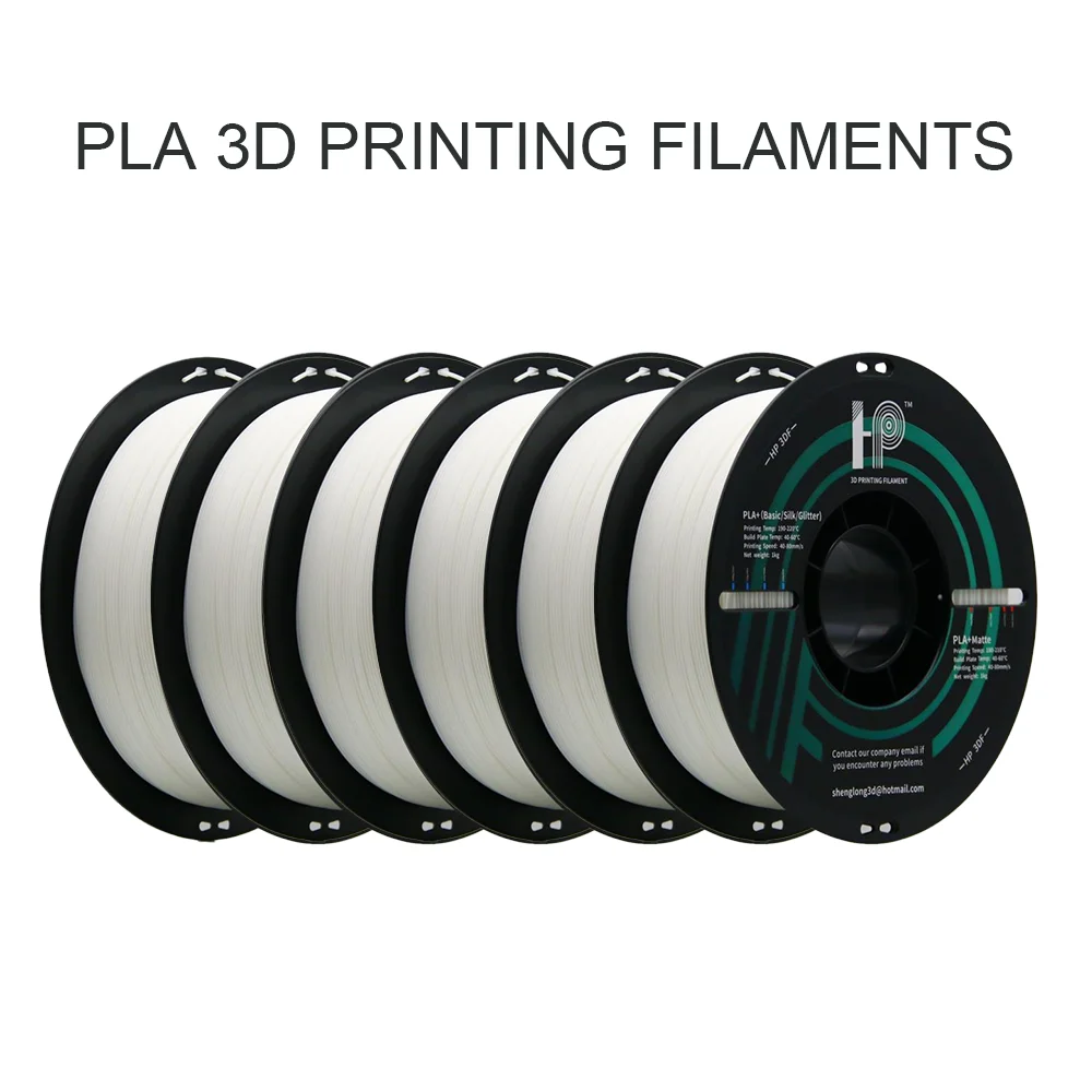 HP3DF 6 Rolls (6kgs) Solid Color 3D Printer Filament, 1.75mm, Smooth 100% No Bubble for FDM 3D Printer