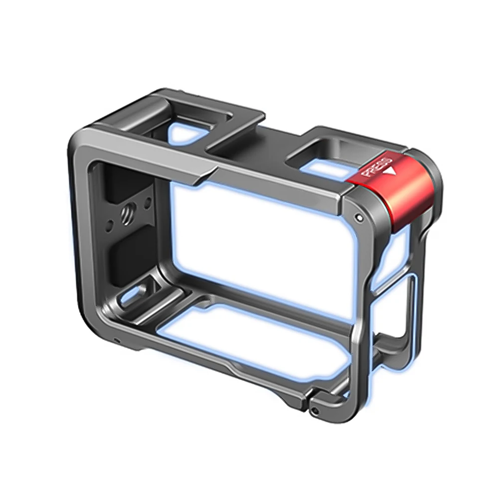 Aluminum Alloy Metal Protective Frame Mount Case with Cold Shoe 1/4inch Hole Sport Camera Rabbit Cage for DJI Osmo Action 3/4