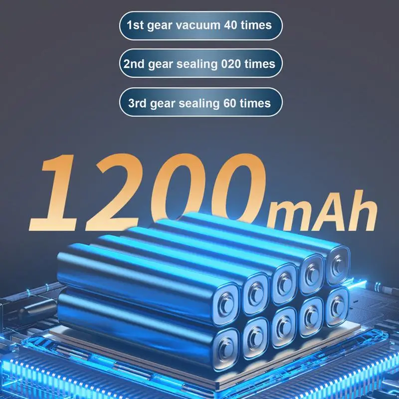 Portable USB charging vacuum sealer 7.4V 1200 mAh Food Storage Sealing Machine Compact Sealing Machine for Snacks Fruit