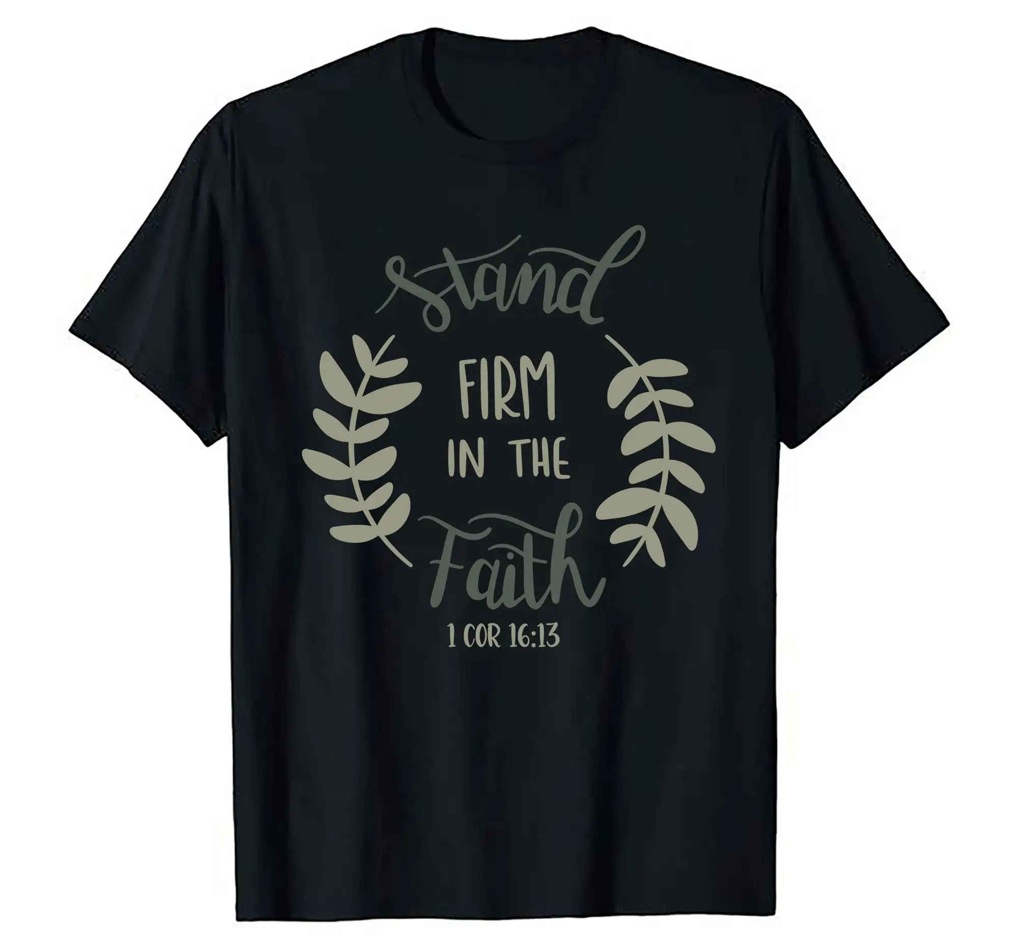 Suporte cristão firme na fé, não por visão, seguidor de cristo, deus, bíblia, salmo 1 corinthianos 16 13, mensagem religiosa, camiseta s