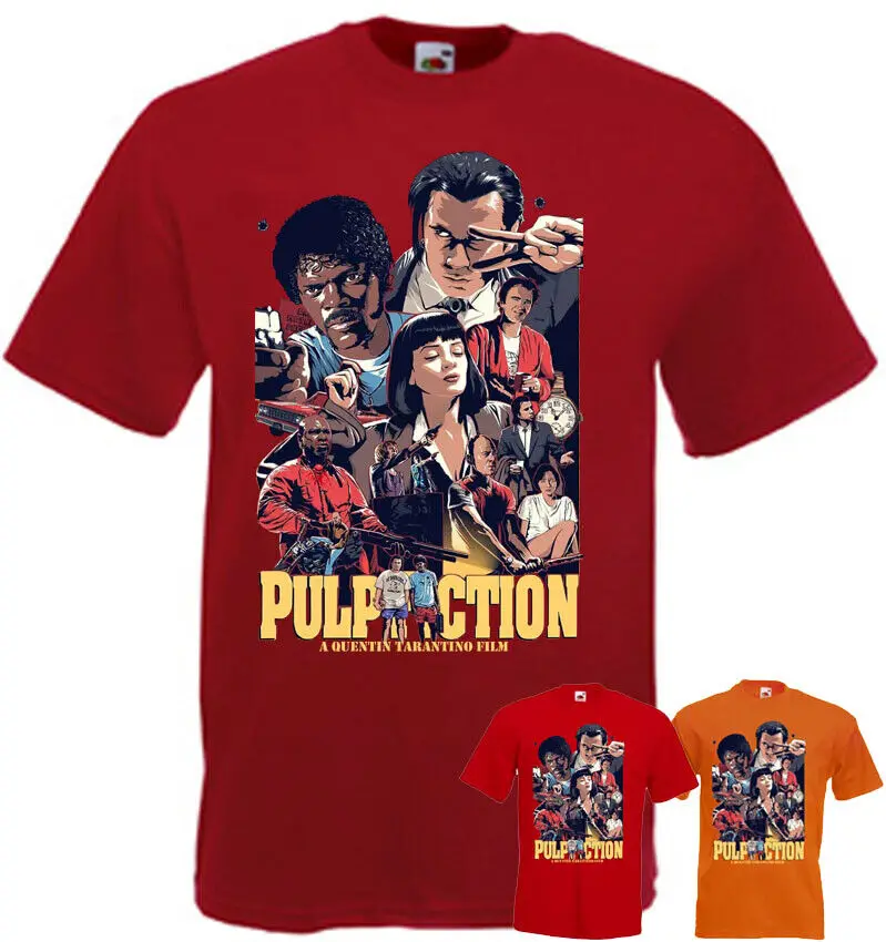 

Pulp Fiction v35 T-shirt Quentin Tarantino red orange brick all sizes S-5XL