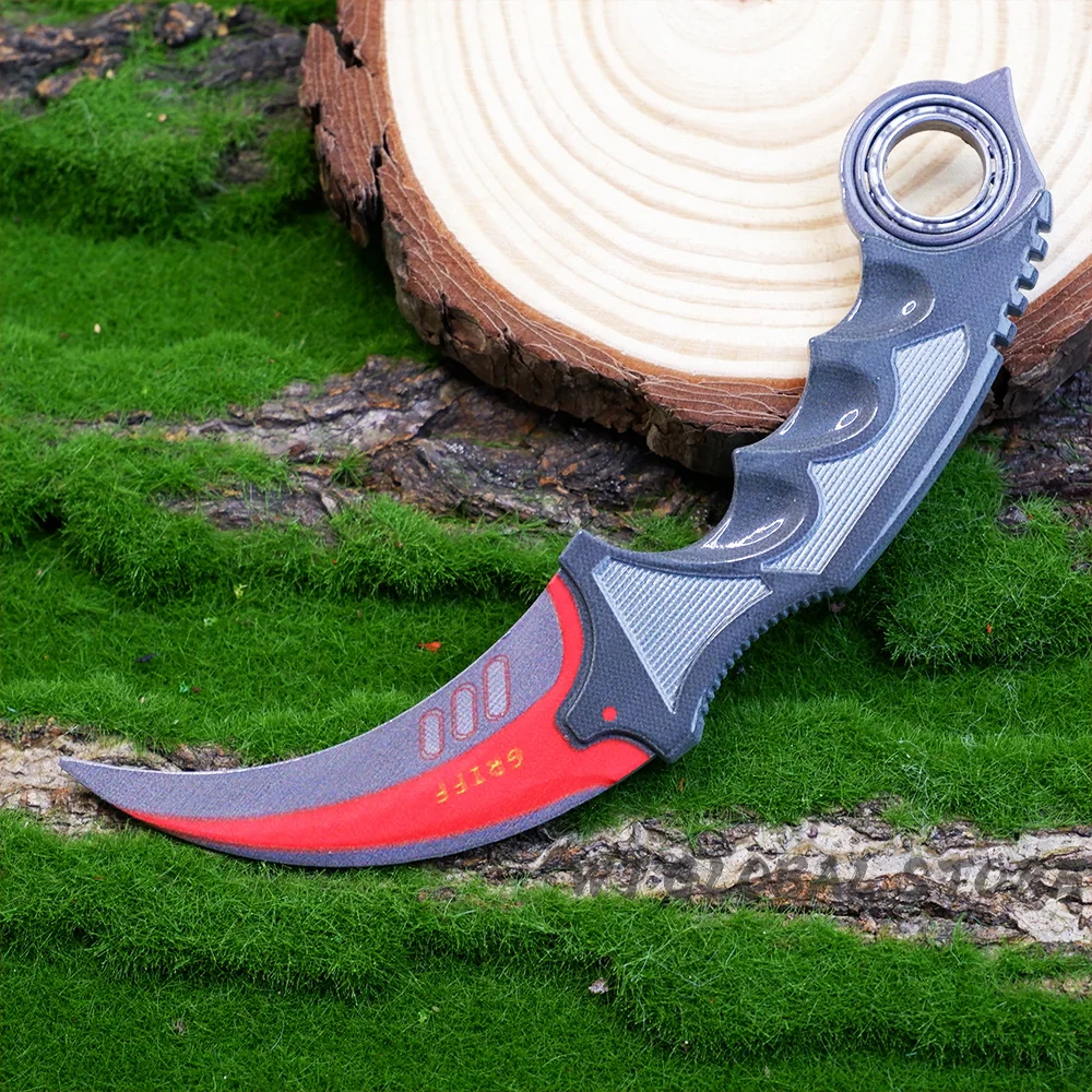 18cm GO Game karambi Peripheral Claw Knife weapons model Outdoor Training Knifes Unsharpened Cosplay Ornaments Gifts for Boys