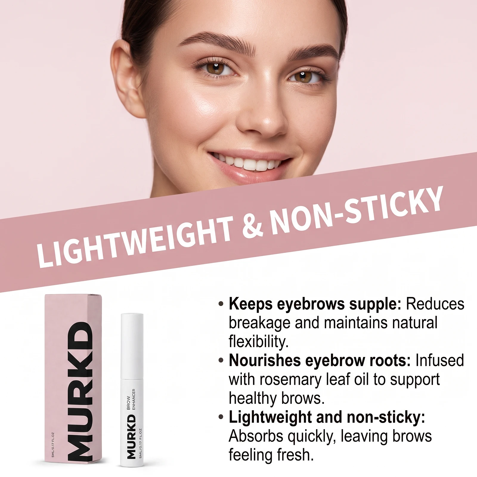 Rosemary Leaf Oil Artificial Colors Lightweight Non‑Sticky Nourish Eyebrow Roots Reduce Breakage Gentle Smooth Eyebrow Care Oil