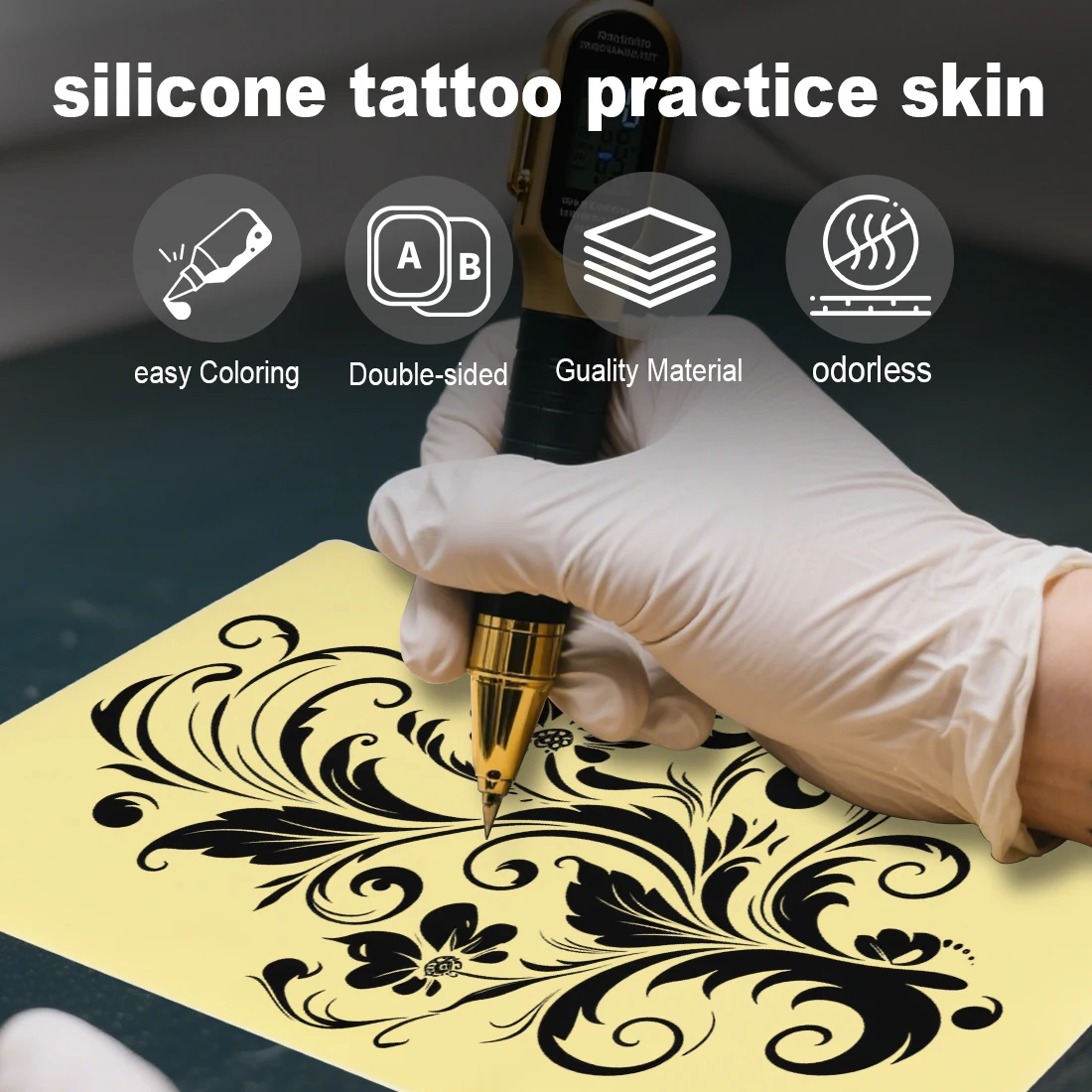 

1 мм 3 мм силиконовая татуировка для практики кожи 1 шт. двухсторонний перманентный макияж аксессуары для татуировок поддельная кожа инструменты для татуировки поставки