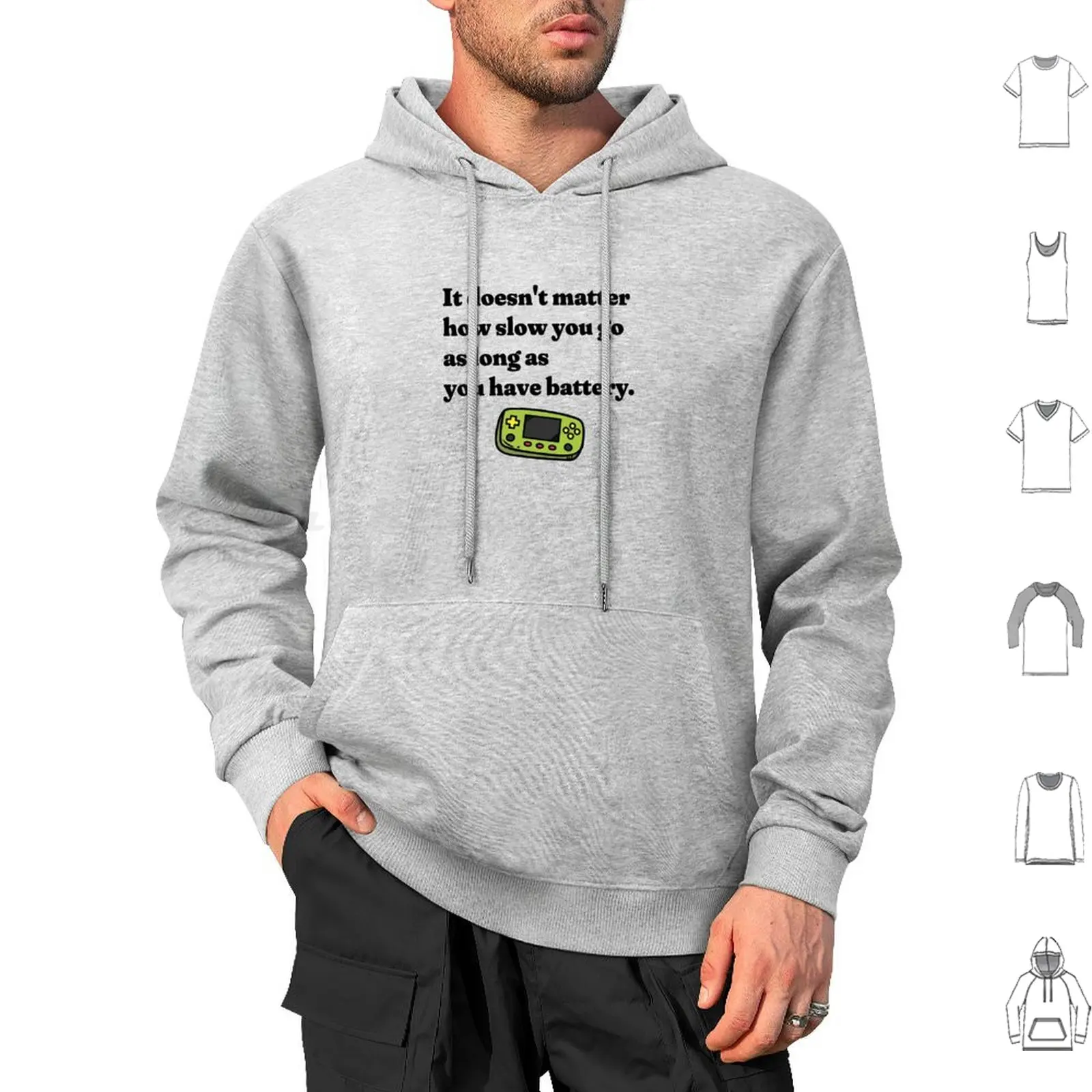 It Doesn't Matter How Slow You Go As Long As You Have Battery-Funny Gamer Hoodie cotton Long Sleeve Video Games Gamer