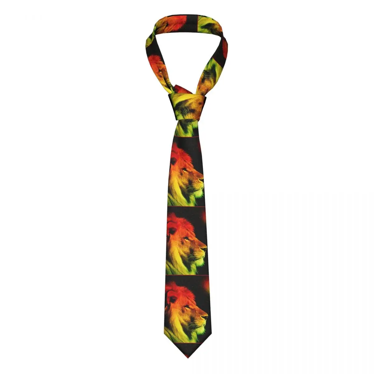 Rasta Lion Jamaican Pride Neckties Men's Custom Silk Jamaica Flag Rastafarian Reggae Neck Tie for Business