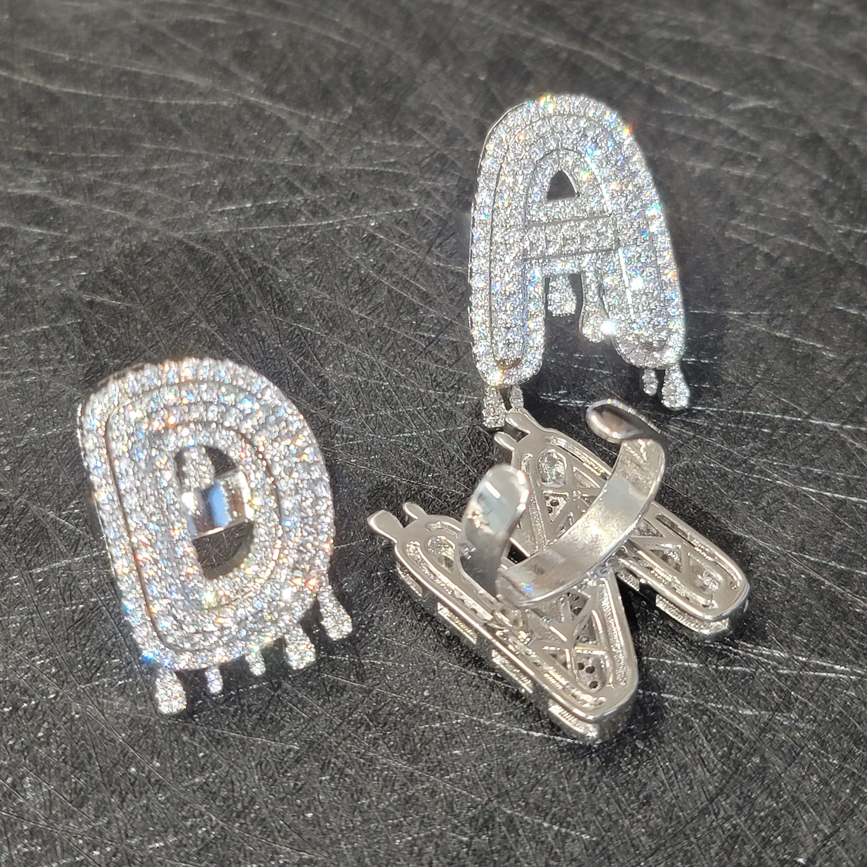 تخصيص كامل تمهيد الماس الجليدية خاتم شخصية قطرات الماء رسائل خواتم قابل للتعديل حجم الهيب هوب مجوهرات اكسسوارات