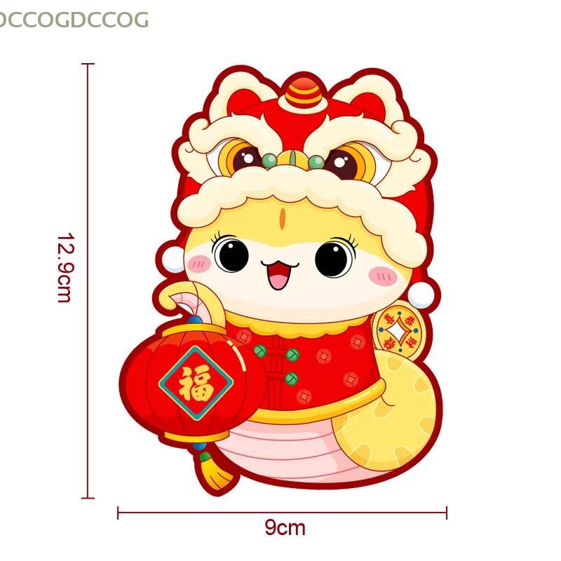 6Pcs Chinese Snake Year Red Packets Chinese Style Luck Money Bags Children Gifts Cartoon Cute Snake Pattern Red Envelope