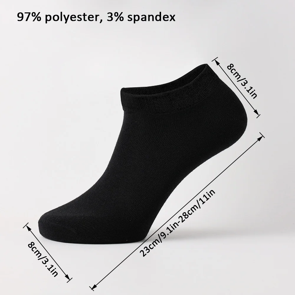 10 Pairs Women/Men Boat Socks Invisible Low Cut Silicone Non-slip Summer No-show Ankle Socks Solid Color Casual Breathable